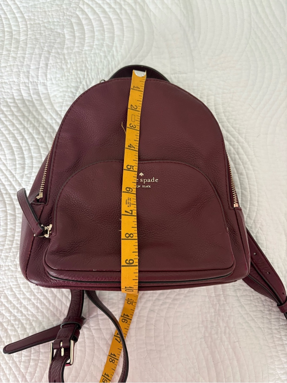 Kate Spade Jackson Burgundy Leather Backpack - Picture 14 of 16